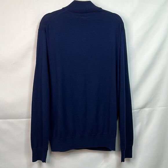 Polo Ralph Lauren Golf Navy Blue Wool MenuButton Pullover sweater NWT size XL - Picture 6 of 12